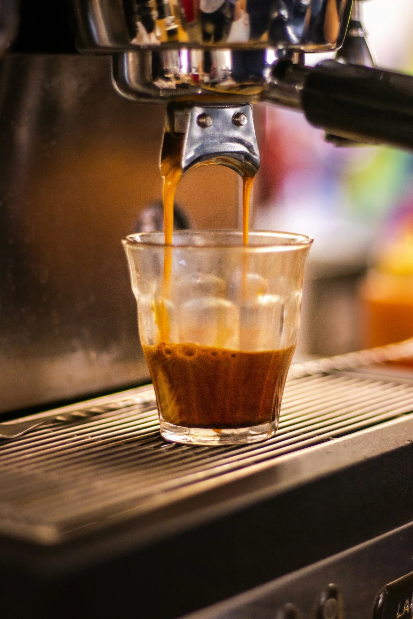 Fresh espresso being pulled from a machine